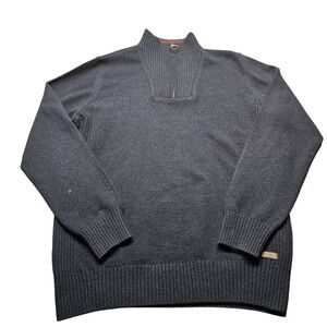Barbour Half Zip Wool Sweater Mens L Navy Blue MKN0863NY91 Pullover Mock Neck